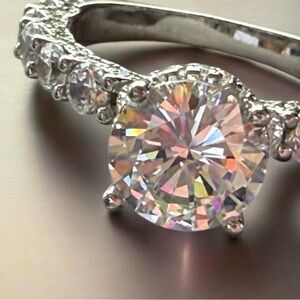 3ct Round Solitaire Moissanite Ring Size 8